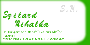 szilard mihalka business card